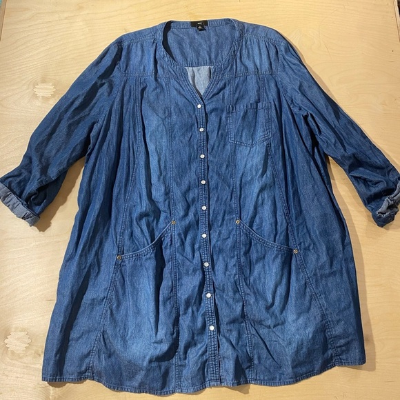 Ellos Denim Blue Women's Dress 1X (22/24) (ND) - Picture 2 of 7